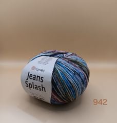 Len Jeans Splash nhập khẩu từ Yarnart, đan móc áo, váy, khăn, đầm