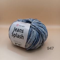 Len Jeans Splash nhập khẩu từ Yarnart, đan móc áo, váy, khăn, đầm