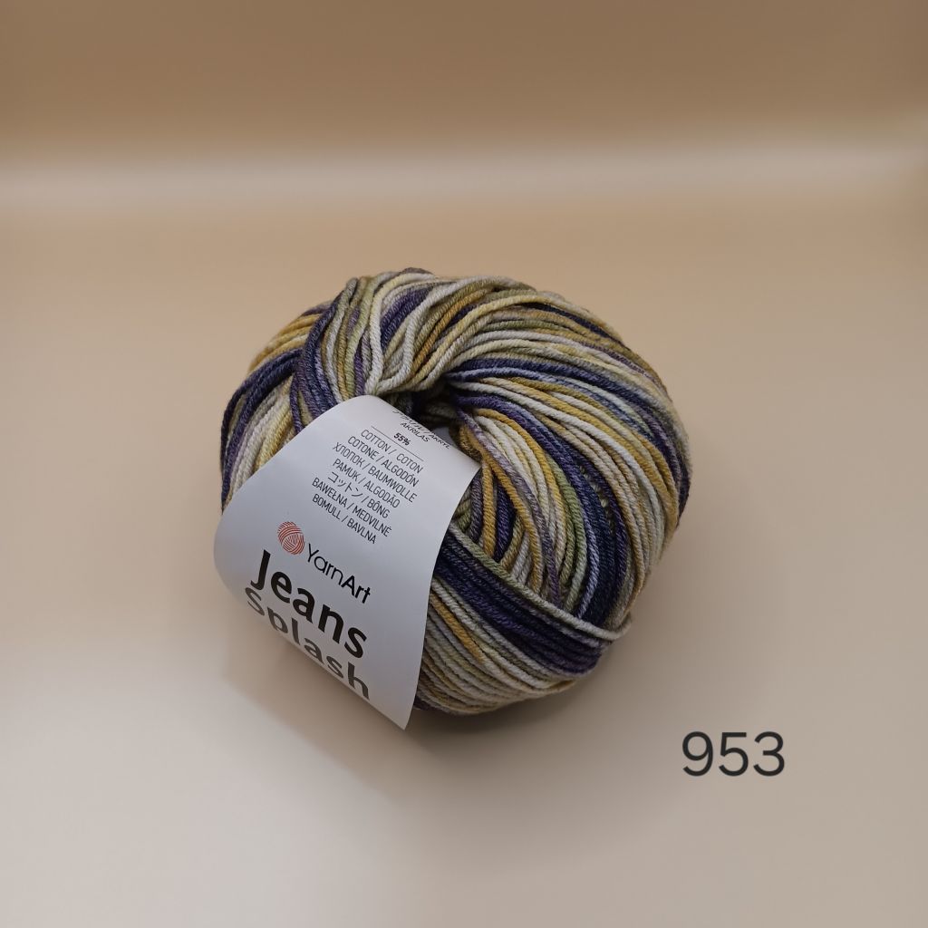 Len Jeans Splash nhập khẩu từ Yarnart, đan móc áo, váy, khăn, đầm