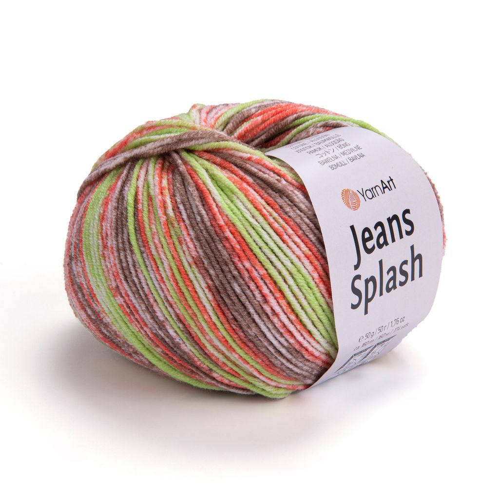 Len Jeans Splash nhập khẩu từ Yarnart, đan móc áo, váy, khăn, đầm