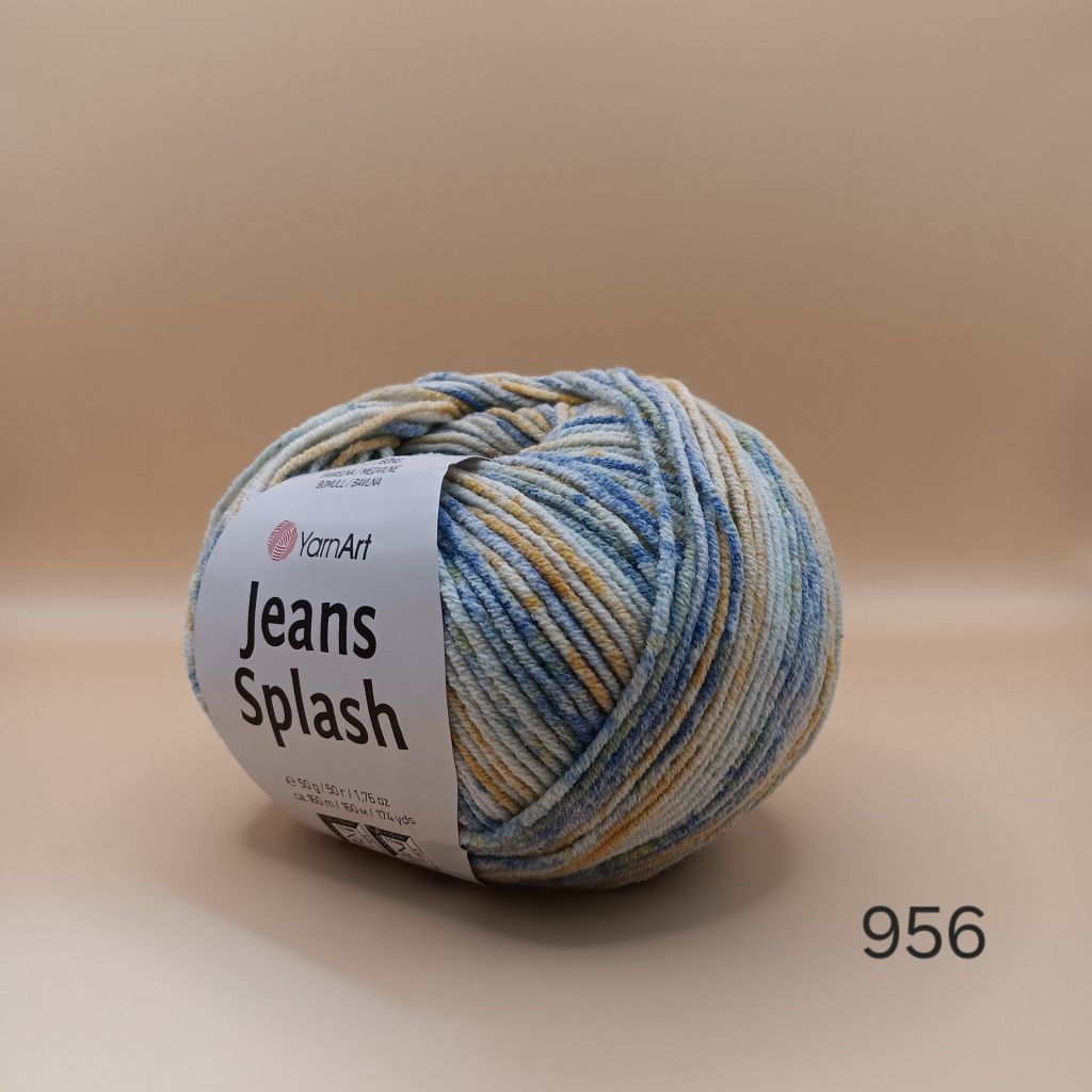 Len Jeans Splash nhập khẩu từ Yarnart, đan móc áo, váy, khăn, đầm