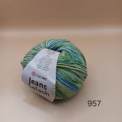 Len Jeans Splash nhập khẩu từ Yarnart, đan móc áo, váy, khăn, đầm