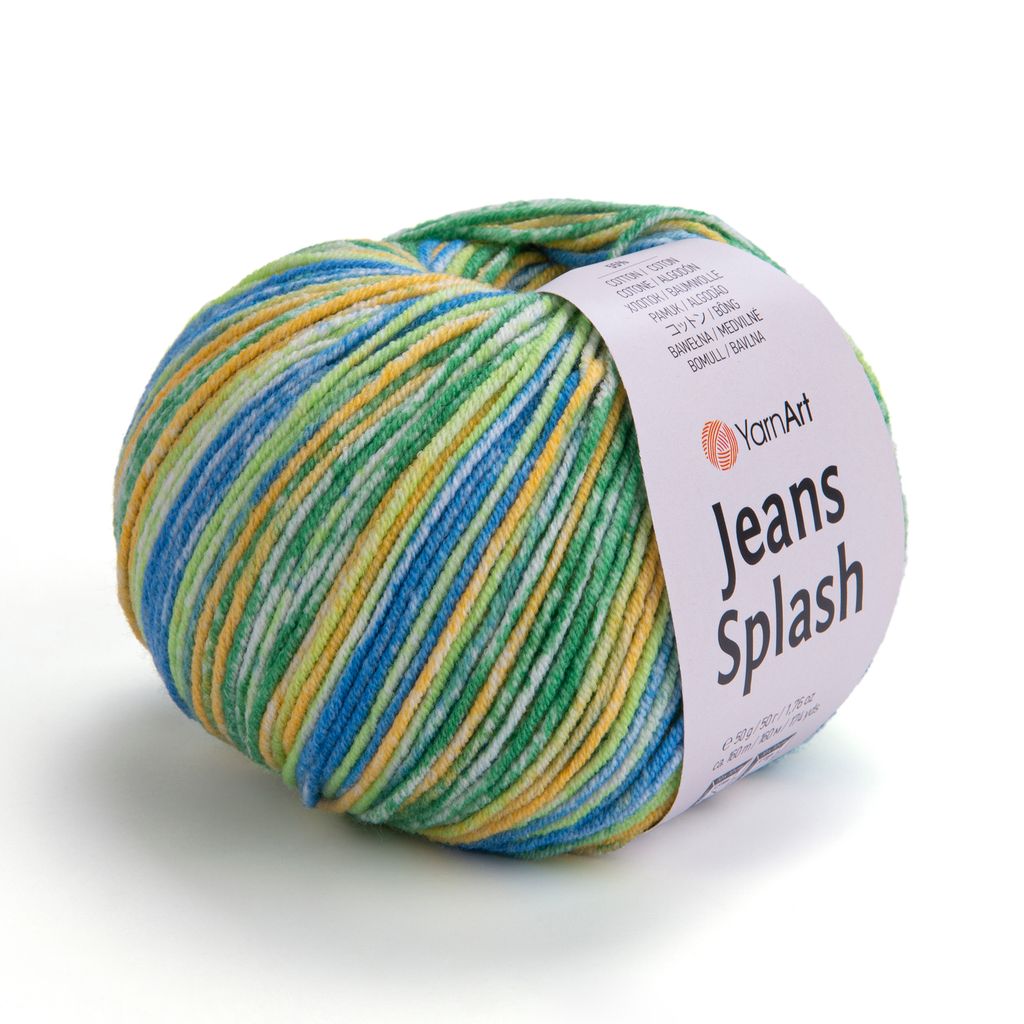 Len Jeans Splash nhập khẩu từ Yarnart, đan móc áo, váy, khăn, đầm
