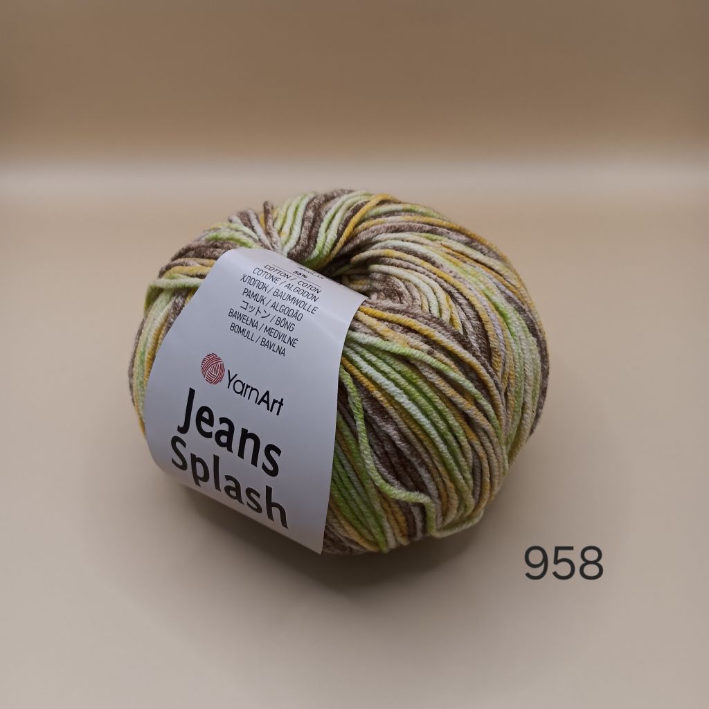 Len Jeans Splash nhập khẩu từ Yarnart, đan móc áo, váy, khăn, đầm