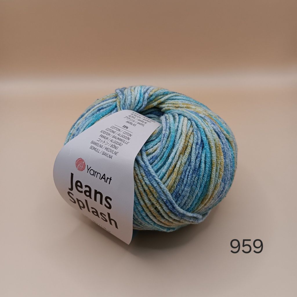 Len Jeans Splash nhập khẩu từ Yarnart, đan móc áo, váy, khăn, đầm