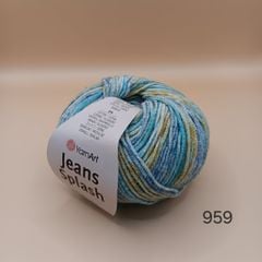 Len Jeans Splash nhập khẩu từ Yarnart, đan móc áo, váy, khăn, đầm