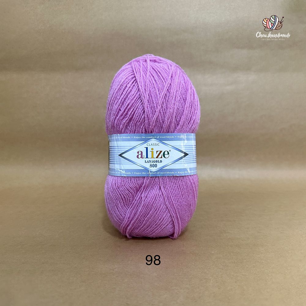Cuộn len ấm Lanagold 800 hãng Alize siêu dôi, siêu ấm đan móc khăn, áo ấm cực thích