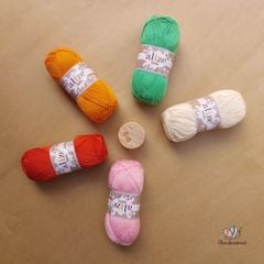 Sợi cotton hè trơn Bella nhập khẩu từ Alize Yarns đan móc áo, váy, khăn hè, mềm mại và mát