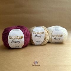 Len Papatya ấm trơn cỡ sợi to Roving đan móc thú bông, nón, khăn, áo ấm mùa đông siêu nhanh
