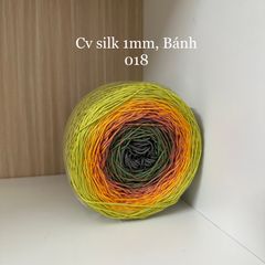 Cầu vồng sợi Silk, cỡ 1.0mm, 300g, dòng bánh, đan móc áo, váy, khăn