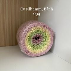 Cầu vồng sợi Silk, cỡ 1.0mm, 300g, dòng bánh, đan móc áo, váy, khăn