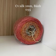 Cầu vồng sợi Silk, cỡ 1.0mm, 300g, dòng bánh, đan móc áo, váy, khăn