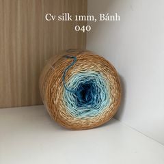 Cầu vồng sợi Silk, cỡ 1.0mm, 300g, dòng bánh, đan móc áo, váy, khăn