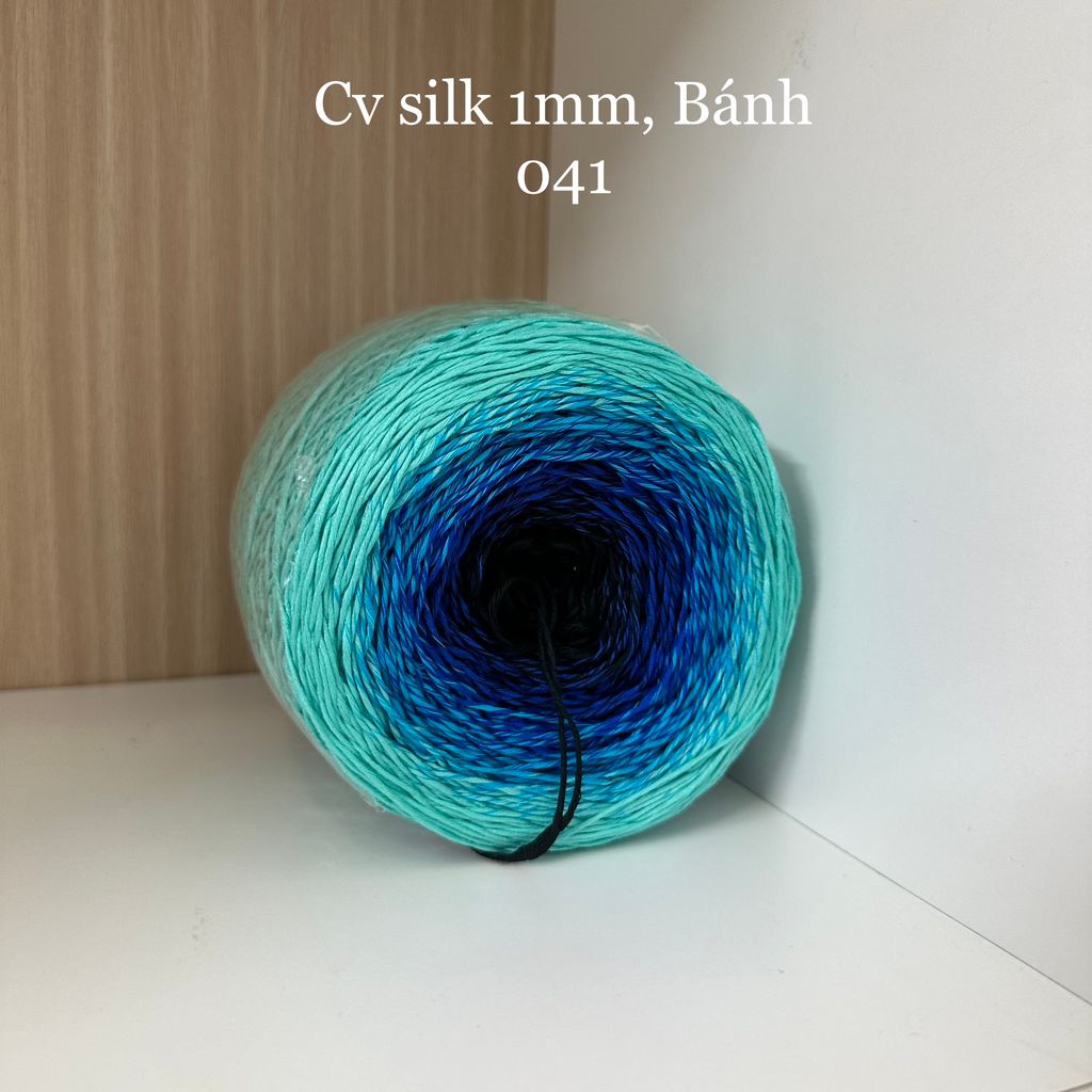 Cầu vồng sợi Silk, cỡ 1.0mm, 300g, dòng bánh, đan móc áo, váy, khăn