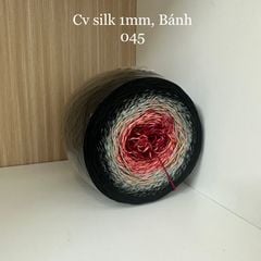 Cầu vồng sợi Silk, cỡ 1.0mm, 300g, dòng bánh, đan móc áo, váy, khăn