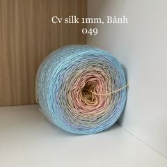 Cầu vồng sợi Silk, cỡ 1.0mm, 300g, dòng bánh, đan móc áo, váy, khăn