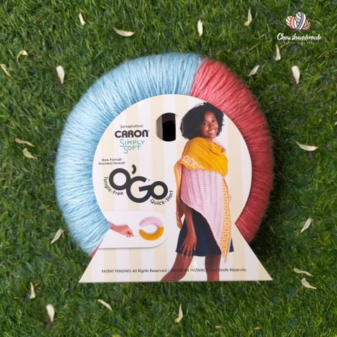 Len loang O'GO Simply Softy nhập khẩu từ Caron đan móc khăn, nón, chăn, áo, váy