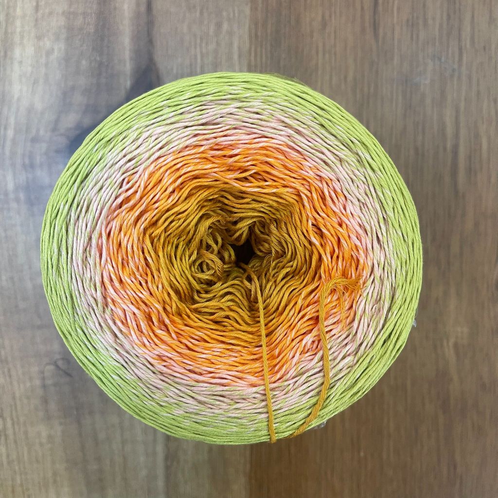 Cầu vồng sợi Silk, cỡ 1.0mm, 300g, dòng bánh, đan móc áo, váy, khăn