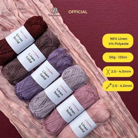 Sợi Linen Solid - Loveyarns, đan móc áo, váy, khăn