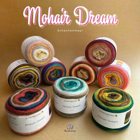 Len Mohair Dream nhập khẩu từ Schachenmayr, đan móc áo, váy, khăn