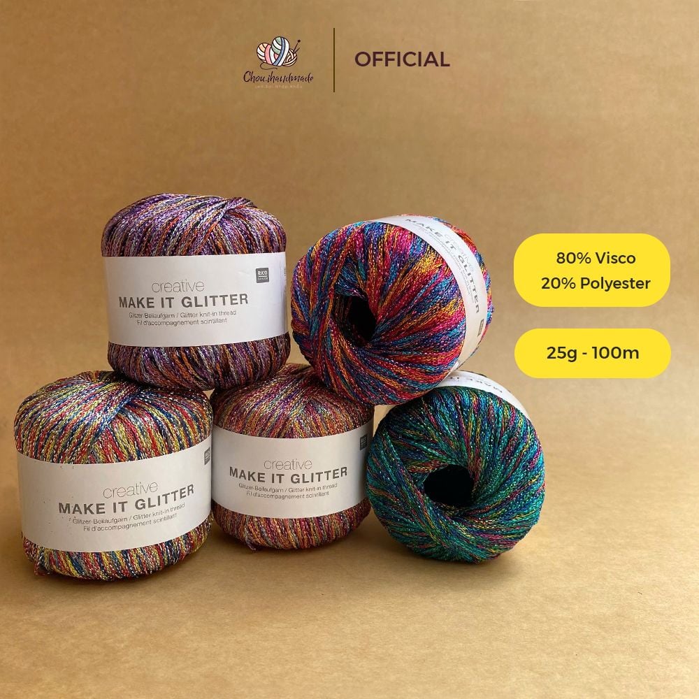Sợi kim tuyến Creative Make it Glitter nhập từ Rico Design