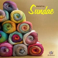 Sợi loang acrylic Sundae nhập khẩu từ Papatya đan móc áo, váy, áo khoác