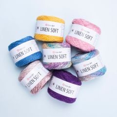 Sợi Linen Soft nhập khẩu từ Yarnart, đan móc áo, váy, khăn
