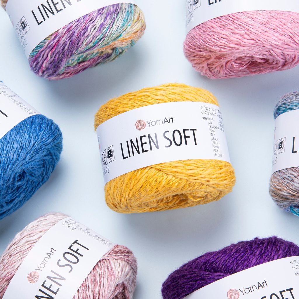 Sợi Linen Soft nhập khẩu từ Yarnart, đan móc áo, váy, khăn