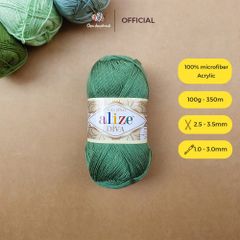 Sợi acrylic bóng Diva nhập khẩu từ Alize yarns đan móc bikini, áo, váy, thú, nón cực xinh