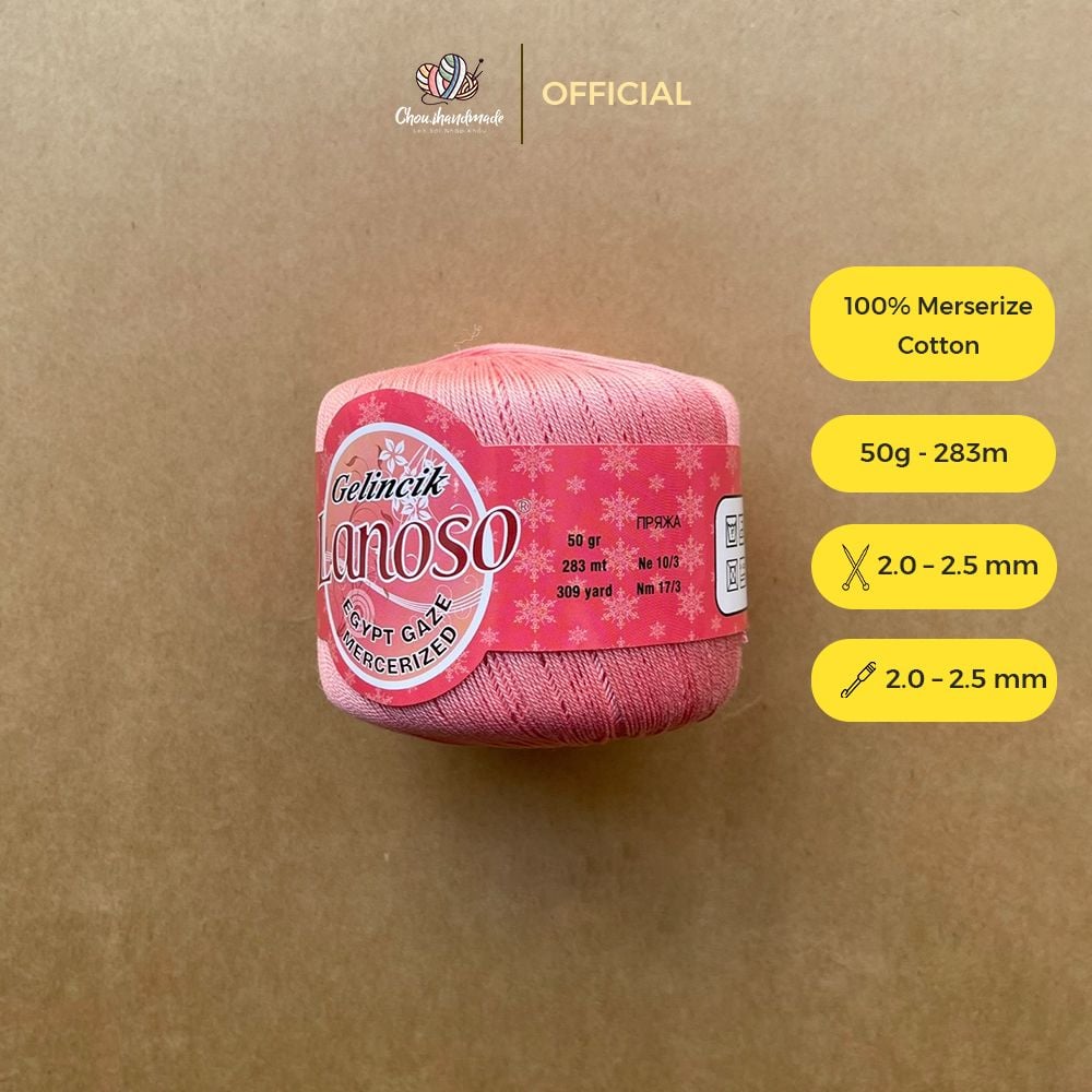 Sợi cotton Gelincik nhập khẩu từ Lanoso đan móc áo, váy, đầm
