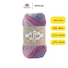 Sợi cotton hè Bella Batik nhập khẩu từ Alize Yarns đan móc áo, váy, khăn hè