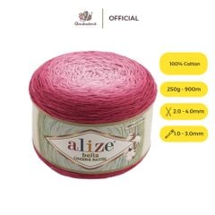 Sợi cotton Bella Ombre Batik nhập khẩu từ Alize Yarns, len loang, đan móc đủ áo, khăn, váy