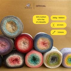 Len lấp lánh Flowers Moonlight - Yarnart đan móc áo, váy, khăn tam giác, áo khoác