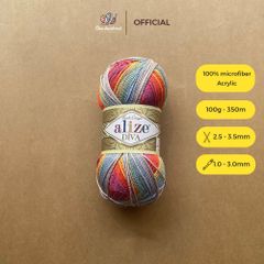 Sợi loang Diva Batik nhập khẩu từ Alize Yarns, đan móc áo, váy, khăn, bikini