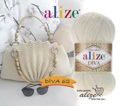 Sợi acrylic bóng Diva nhập khẩu từ Alize yarns đan móc bikini, áo, váy, thú, nón cực xinh
