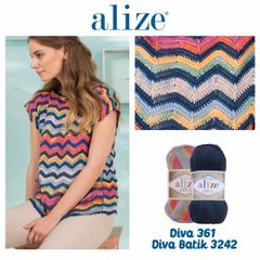 Sợi acrylic bóng Diva nhập khẩu từ Alize yarns đan móc bikini, áo, váy, thú, nón cực xinh