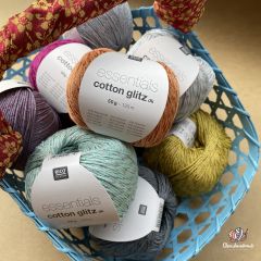 Sợi cotton visco Essentials Cotton Glitz DK phẩy nhập khẩu từ Rico Design, đan móc áo, váy, đầm
