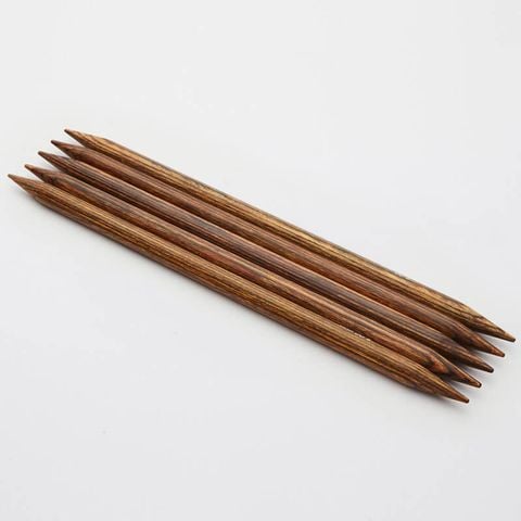 Kim đan hai đầu gỗ vân Ginger dài 15cm nhập khẩu từ KnitPro - Set 5 cây