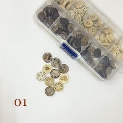 Hộp cúc gỗ, nhiều họa tiết, Chou.ihandmade