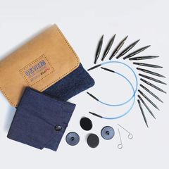 Bộ kim đan tay bằng Gỗ Chàm - INDIGO WOOD “MINI” INTERCHANGEABLE NEEDLE SET - 50MM