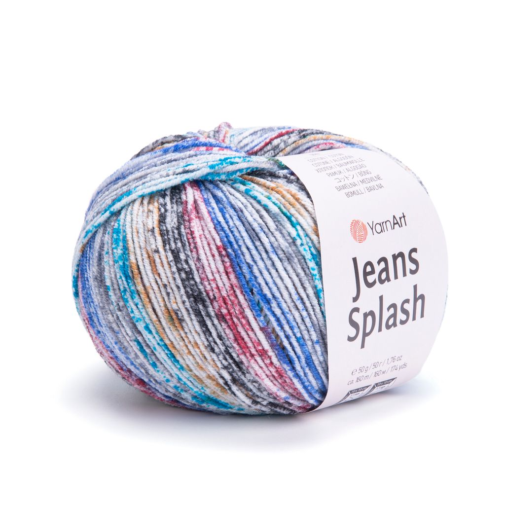 Len Jeans Splash nhập khẩu từ Yarnart, đan móc áo, váy, khăn, đầm