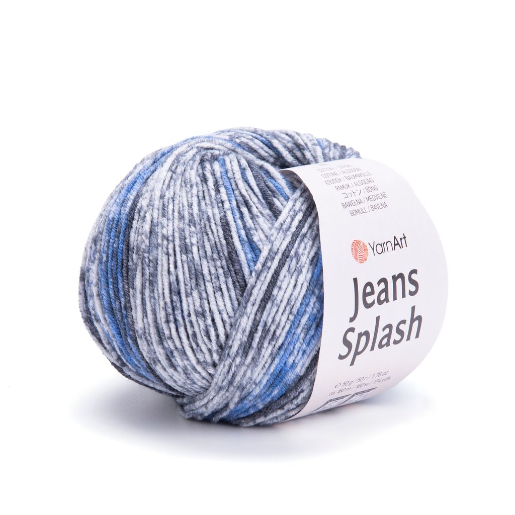 Len Jeans Splash nhập khẩu từ Yarnart, đan móc áo, váy, khăn, đầm