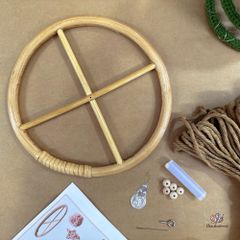 Bộ combo DIY sợi macrame hình tròn, dùng để trang trí nội thất