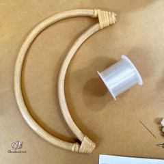 Bộ combo DIY sợi macrame hình bán nguyệt, dùng để trang trí nội thất, Chou.ihandmade