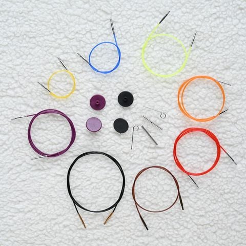 Bộ dây nối kim đan, dây Nylon, màu nâu, loại thường, nhập khẩu từ Knitpro