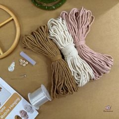 Bộ combo DIY sợi macrame hình tròn, dùng để trang trí nội thất