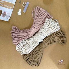 Bộ combo DIY sợi macrame hình bán nguyệt, dùng để trang trí nội thất, Chou.ihandmade