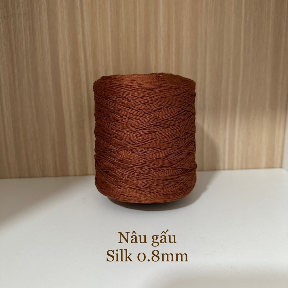 Cuộn sợi 100% silk 0.8mm màu trơn - 300gram