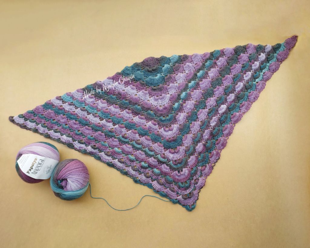 Len loang Angora Batik - Papatya, 100g - 550m, dùng để đan móc