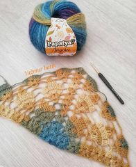 Len loang Angora Batik - Papatya, 100g - 550m, dùng để đan móc